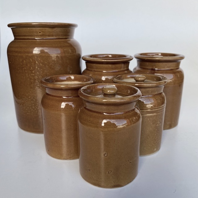 CANNISTER SET, Glazed Brown (Set of 6)